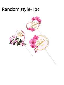 12 piezas Decoraciones para pastel del Día de la Madre "Mamá" en color rosa, decoración de fiesta del Día de la Madre para pastel - Multicolor - Ver 8