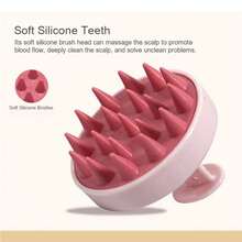 1 Stück Haarwaschbürste mit weichem Gummigriff, Kopfhautmassage Kamm Haarkratzer - A - Übersicht 8