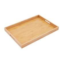 4pc Serving Tray Bamboo Wooden Tray W/ Handles Great For Dinner Trays Tea Desert - View 11