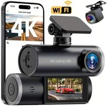 Cámara de salpicadero con doble lente, 4K frontal + 1080P trasera, pantalla IPS de 2.5", mini cámara de coche con aplicación, WiFi incorporado y sensor G, ángulo de visión de 170°, monitor de estacionamiento las 24 horas, visión nocturna, WDR, grabación en bucle, compatible con tarjeta de hasta 256GB - A - Ver 8