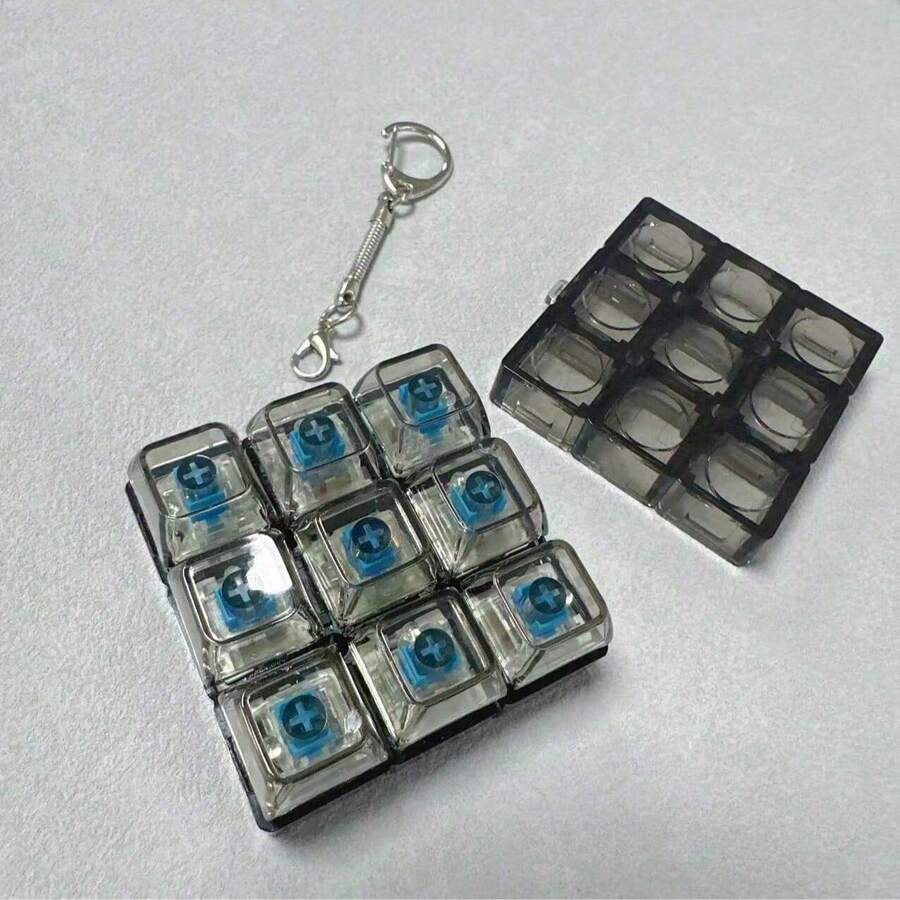 1pc Unique Keyboard Cap Keychain - Mechanical Keyboard Shaped, Stress Relief, Unique Office Desk Toy And Small Gift - View 1