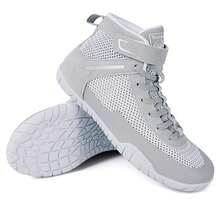 Womens Wrestling Shoes Boxing Shoes Zero Drop Sole - Light Grey - View 2