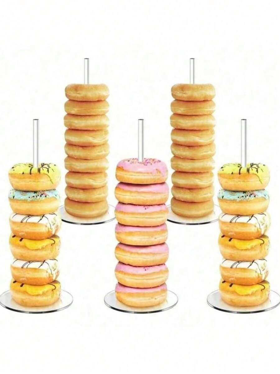 Acrylic Donut Display Stand - Tiered Donut, Bagel And Dessert Table Stand - Perfect For Parties, Christmas, Birthdays And New Year, Clear Acrylic Donut Holder With Sturdy Base - Heavy Duty Stackable Donut Display Rack - View 1