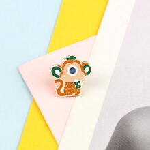 1件夏季热带风情椰树猕猴胸针 旅行度假服装翻领配饰 波西米亚风珠宝 - 彩色 - 查看 5