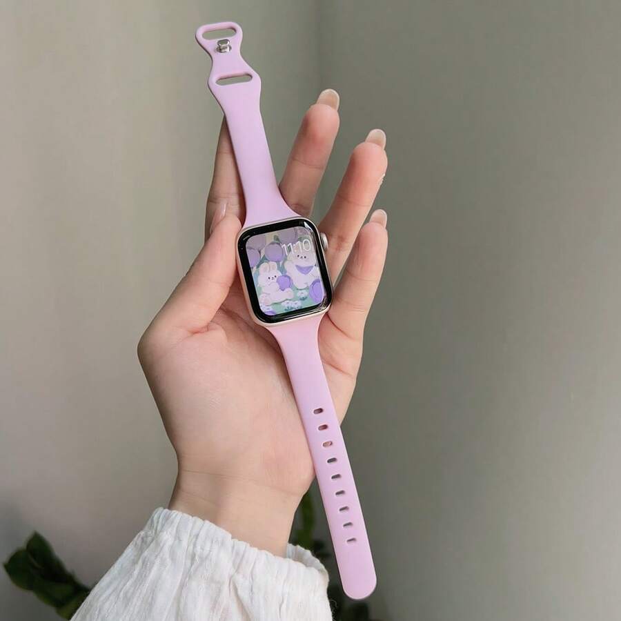 1条超薄硅胶表带，兼容，女士运动款，尺寸38mm、40mm、41mm、42mm、44mm、45mm、46mm、49mm；纤薄橡胶表带，兼容 Ultra、S10、9/8/7/6/5/4/3/2/1、SE系列。 - 紫色 - 查看 1