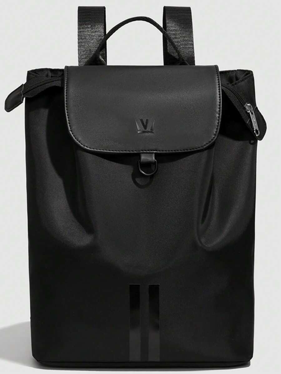 防水休闲双肩包 | 时尚笔记本电脑背包，适合工作和旅行 - 黑色 - 查看 1