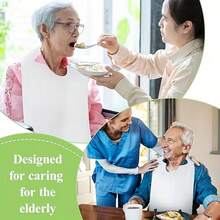 20/40/60/80/100 Pcs Individually Packaged Disposable Adult Plastic Bibs, 14 X 24 Inches, Waterproof For Elderly - Multicolor - View 4