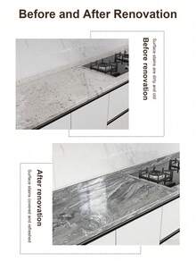 1roll Thick Glossy Grey Silver Marble Peel And Stick Kitchen Sticker For Countertop And Cabinet Waterproof Removable Marble Contact Wallpaper With Air Guide Slot Self-Adhesive Furniture Sticker - Multicolor - View 9