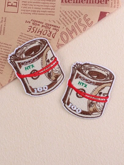 美元图案刺绣熨烫贴片，独特设计，适合DIY服装及配饰——帽子刺绣、熨烫贴片、牛仔裤、夹克等，可爱卡通刺绣贴纸