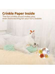 Catnip Striped Plush Toy, Contains Catnip, Long Plush Pillow, Cat Pillow Companion, Cat Toy - Multicolor - View 7