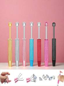 Nhíp gắp trang sức 4 ngạnh bằng thép không gỉ, dụng cụ gắp ngọc trai, dụng cụ xỏ khuyên tai dẹt, dụng cụ xỏ và gắp kim luồn chỉ bên trong, dụng cụ gắp đá quý 4 càng chống trượt, thích hợp cho việc sửa chữa trang sức. - Nhiều màu - Xem 1