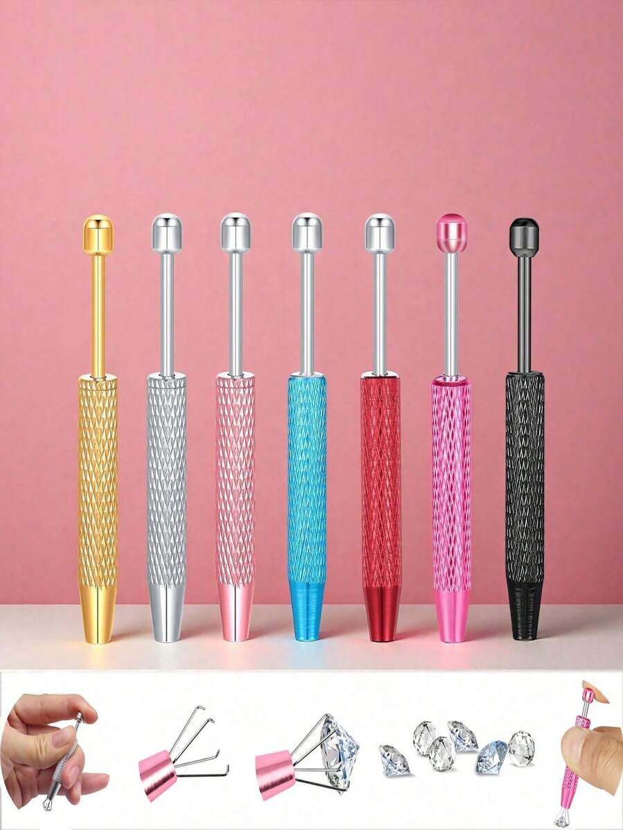 Nhíp gắp trang sức 4 ngạnh bằng thép không gỉ, dụng cụ gắp ngọc trai, dụng cụ xỏ khuyên tai dẹt, dụng cụ xỏ và gắp kim luồn chỉ bên trong, dụng cụ gắp đá quý 4 càng chống trượt, thích hợp cho việc sửa chữa trang sức. - Nhiều màu - Xem 1