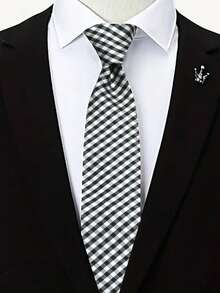 1条格子领带，适合休闲、街头、商务、派对、送礼、日常穿着 - 彩色 - 查看 8