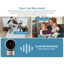 Camera WIFI 5MP, Camera trong nhà, Camera PTZ, Camera theo dõi thú cưng, Camera giám sát thú cưng thời gian thực, Camera thông minh cho thú cưng, Camera gia đình nhỏ gọn với tính năng phát hiện chuyển động, âm thanh hai chiều, lưu trữ đám mây, phát lại video (Không bao gồm bộ chuyển đổi nguồn) - Màu xám đen - Xem 7