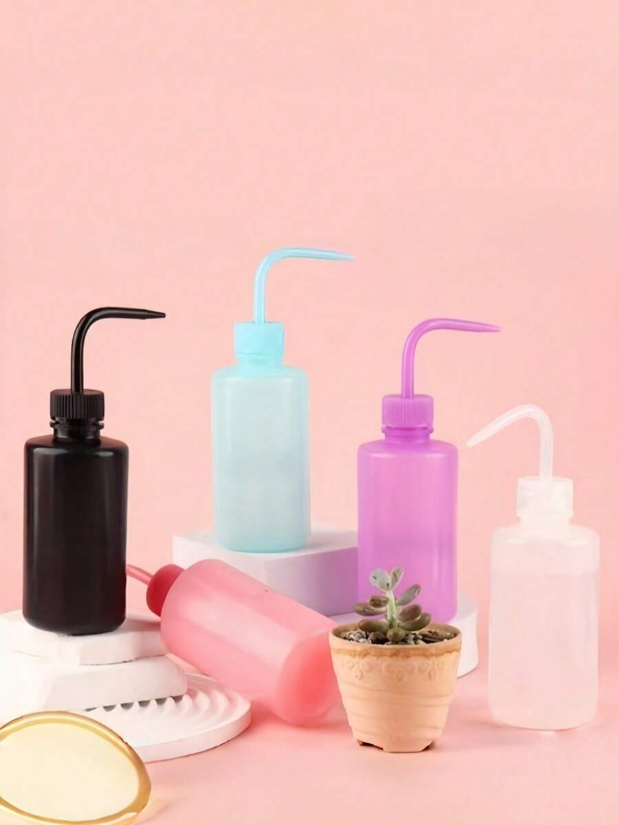 1-2个塑料挤压瓶 - 浇水工具，多肉植物和花卉浇水瓶（带塑料弯嘴），盆栽植物浇水瓶（带尖嘴），纹身清洁瓶 - 彩色 - 查看 1