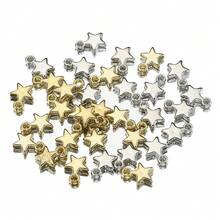 100 piezas Colgante de estrella de moda CCB, encantos de estrella de plástico ABS de 5 puntas en tono dorado y plateado, adecuado para pulsera DIY, collar, joyería y accesorios de manualidades - 100 piezas - View 4