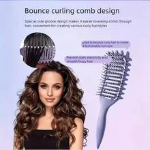 卷发梳，卷发定型梳，另加3件套美发造型梳（后梳、尖尾梳、边缘刷），轻巧透气，适用于梳理、塑形、造型。 - 大波浪造型梳 - 查看 4
