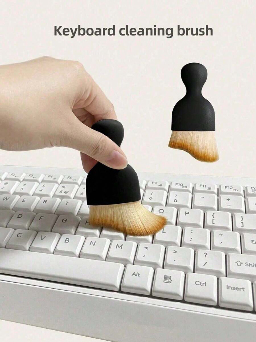 1pc Black Keyboard Cleaning Brush With Soft Bristles, Suitable For Cleaning Crevices, Car Interior, Desktops, Home, Office, Computers, Keyboards, Car Decor, Dusting Tool, Ideal For Students Back To School Office Desk Accessories Desk Accessories Office Supplies Office Accessories - A - View 1