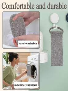 2/1pc Corduroy Fiber Bath Wipes Create Foam When Scrubbing The Back. Bath Wipes With Foam For Bathing. Soft And Exfoliating Gloves For Multi-Functional Use. Simple And Easy To Operate. - Grey - View 2