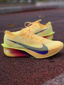Nike VAPORFLY 4 Citron Pulse 舒適柔軟回彈 運動休閒繫帶低筒 跑步鞋 男款 橘色 - 橘子黑色 - 查看 3