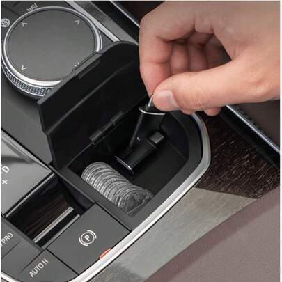 For BMW 3 4 Series G20 G21 G28 G22 G23G 26 2020-2024 I3 X3 X4 Z4 Black ABS Central Control Gear Storage Box Coin Storage Box Sleek Organizer With Dedicated Coin Slot, Non-Slip Mat Easy Snap-In Installation