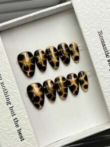 10 móng tay giả thủ công hình hạnh nhân, móng acrylic dán ngắn, kiểu tối giản màu đen nâu gradient, kiểu mắt mèo nổi bật, kiểu mai rùa, móng tay thủ công đơn giản, thanh lịch, sang trọng, thích hợp cho mùa xuân, mùa hè, móng tay đa năng tự làm, nghệ thuật móng giả, sử dụng hàng ngày, đi biển, nghỉ dưỡng nhiệt đới, có thể tái sử dụng, làm quà tặng cho phụ nữ và bé gái. - Nhiều màu - Xem 3