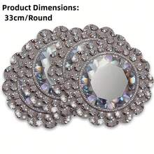 12/24 piezas, Manteles individuales redondos de 33 cm con patrón de diamante, desechables, adecuados para Navidad, restaurantes, cumpleaños, fiestas, banquetes, cafés, fiestas de graduación. - Ver 4