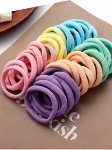 20/50/100 piezas, ligas para el cabello de mujer de moda simple y linda, con alta elasticidad y grosor, adecuadas para uso diario, accesorios para el cabello de mujer, recomendación de regalo de Año Nuevo, ligas para moño, ligas para el cabello, bandas elásticas, cuerdas para el cabello - Multicolor - Ver 2