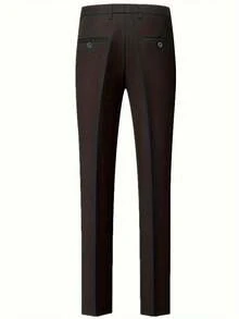 Men Slim Business Casual Suits Dress Three Pieces Set Jacket Pants Vest Male Wedding Groom Wedding Blazer Coat Trousers Waistcoat High-Quality Professional Commuting Suit Sets - màu đen - Xem 5
