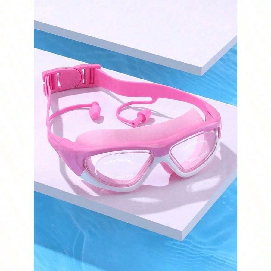 Extra Large Swimming Goggles, Anti-Fog And Anti-Water Silicone With Earplugs, Suitable For Swimming Training And Leisure, Holiday Gift - A - View 1