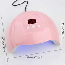 UV LED美甲灯，专业美甲烘干机，凝胶指甲油固化灯，快速美甲烘干机，美甲工具，带3个定时器，适用于手足护理 - 粉色 - 查看 2