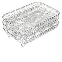 3-Tier Stainless Steel Stackable Cooling Rack, Suitable For Baking, Cooking And Grilling - Rectangle - View 9