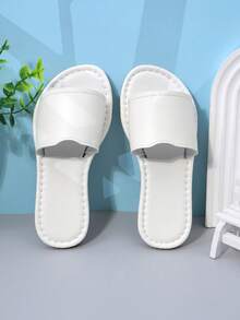 1 Pair Girls' Minimalist Outdoor Slide Sandals For Versatile Basic Summer Use - White - View 4