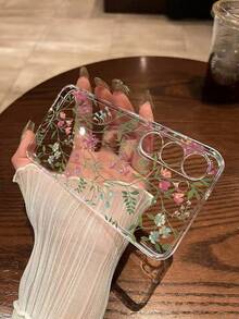花朵图案 1 件装 高透明印花防震软壳手机壳，兼容 16/16 Pro/16 Plus/16 Pro Max、15 Pro Max、13、P14、P11、XS、XR、7/8、P、7/8 GES2、Galaxy S25/S25 Plus/S25/S25 Ultra、A50、A12、A32、A52、A72、A51、A21S、A13、A14、S22 Ultra、S23、A33、A53、S20 FE、11、12 Pro、12/12X、Note 11、9A、9C、Poco X3 NFC、10、9、Note 9、12C、Note 11 Pro、10C、Note 8 Pro，国际版，非国内版 - 彩色 - 查看 4