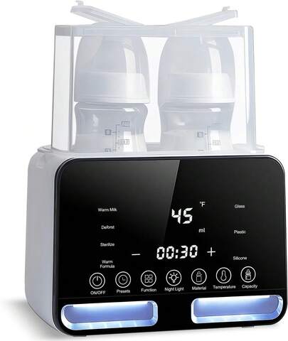 Calentador De Biberones Multifuncional, 8 En 1 Esterilizador De Biberones Con Temporizador, Modo Constante De 48H, Luz De Noche Doble Y PantallaáCtil, Sin BPA, Regalo Para MamáMa
