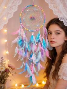 1 pieza Atrapasueños de cristal hecho a mano con mariposa, decoración colgante elegante y creativa, decoración de pared para sala de estar/dormitorio, recuerdo de fiesta festiva, decoración del hogar, estilo bohemio - Multicolor - Ver 5