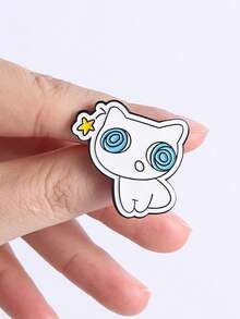 1/3pcs Cute Dizzy Cat Brooch, Funny Various Dizzy Pose Cat Design, Cartoon Cat Theme Badge, Unisex Style, Daily Wear Accessory Gift - Multicolor - View 8