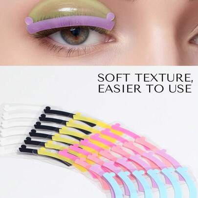 6pcs Reusable Eyelash Lift Pads, Eyelash Lift Tools, Soft Silicone Eyelash Curler Roller, Eyelash Lift Compensator, Eyelash Tape, Makeup Tools, For Eyelash Lifting (7 Colors)