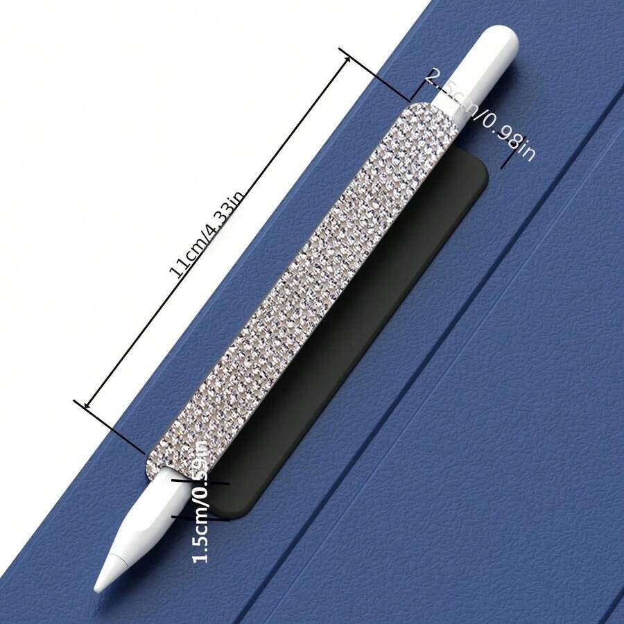 Diamond Luxury Silicone Pencil Holder Sleeve, Compatible With Apple Pencil 1st/2nd Gen & Universal Stylus - A - View 1