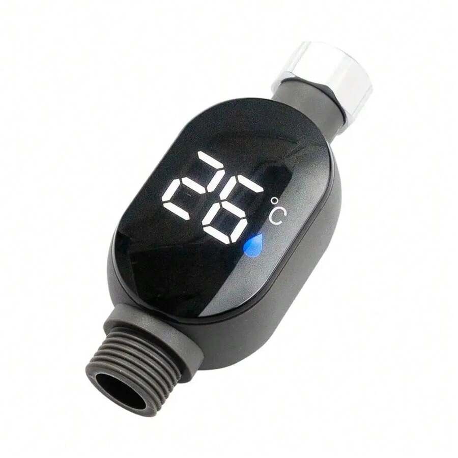 Shower Water Thermometer With LED Display 0℃~99℃ Accurate Temperature Measurement | Waterproof Smart Meter For Home Bathroom Use - 1 Unit - View 1
