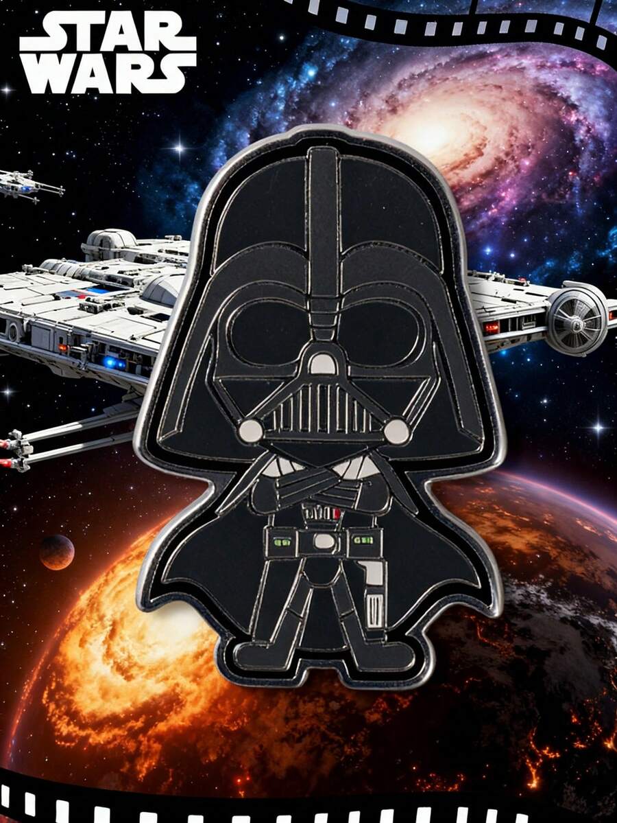 Star Wars 星球大战官方授权收藏徽章 男士胸针 新奇饰品 防锈金属胸针 锌合金珐琅徽章 动漫背包徽章 夹克翻领徽章 收藏周边 定制礼物 1件装 迪士尼 - 彩色 - 查看 1