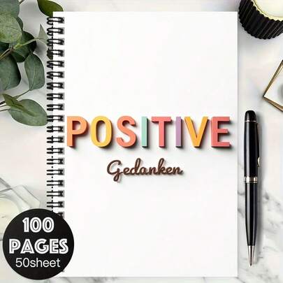 100-seitiges buntes 3D-Buchstaben-Cover Spiralbuch, geeignet für Arbeitsaufzeichnungen, Studiennotizen, täglichen Schulgebrauch. Passend als Abschlussgeschenk, Geburtstag, Tagebuchschreiben, Tagesplanung und Notizen, auch eine durchdachte Geschenkwahl.