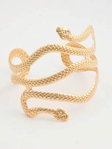 6pcs/Set Minimalist Metal Arm Cuff Bracelet, Adjustable Armlet, Suitable For Daily Wear, Street Style And Vacation - Gold - View 3