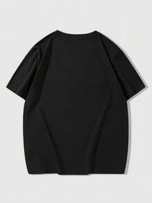 Hellstars Fire Hair Logo Vintage Washed T-Shirt Double Sided Printed (220g 100% Cotton T-Shirt),Summer Clothes, Men's Tops, Casual And Comfortable, Fashionable Graphic Tee, Unisex Style - Black - View 2