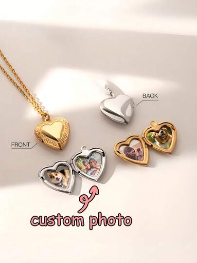Customize Heart Locket Necklace With Photo, Big Locket, Vintage Necklace, Sibling, Best Friend, Personalized Gift For Her, Custom Engraved Photo Gifts Mom Mom Necklace Custom Name Picture, Girlfriend Gift, Meaningful