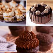 3个不锈钢9英寸大号裱花嘴，用于制作奶油泡芙，附赠20个一次性裱花袋，也适用于蛋糕装饰。 - 彩色 - 查看 6