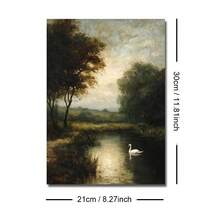1 bức tranh phong cảnh rừng Thiên Nga cổ điển (có khung/không khung) in trên vải canvas, phong cách retro u ám, học thuật tối tăm, trang trí nhà nông thôn, nhà tranh cổ điển cho căn hộ, phòng khách, phòng ngủ, trang trí nhà hiện đại. - A - Xem 6