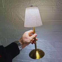 1pc Pleated Lamp Touch LED Portable USB Rechargeable, 3 Color Adjustable, Suitable For Home Bedroom Living Room Dining Decor Lighting - Warm white light - View 10