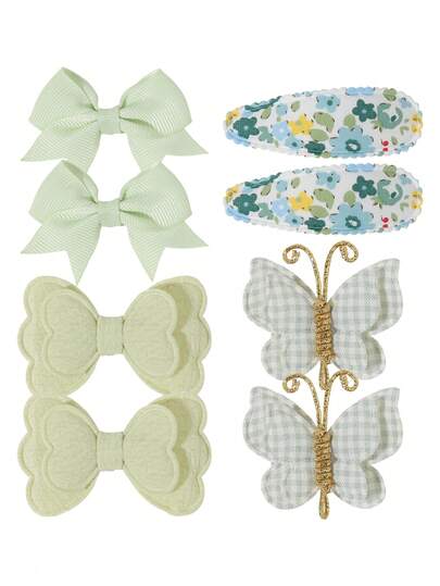 8 יחידות שילוב פרפרים פרחוניים ומשובצים, אופנתי ורב-תכליתי