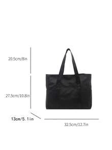 Minimalist Large Capacity Women Shoulder Tote Bag, Commuter Bag - Black - View 5